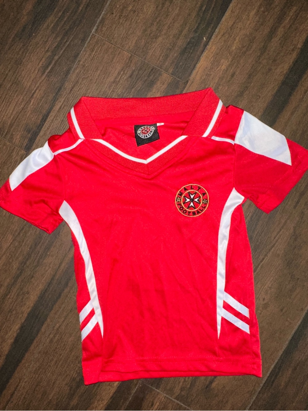 Malta Football Soccer Red White Jersey -kids 4